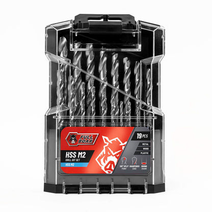 Full Boar HSS M2 Drill Bit Set - 19 Piece