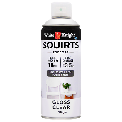 White Knight Squirts Clear Gloss Spray Paint - 310g