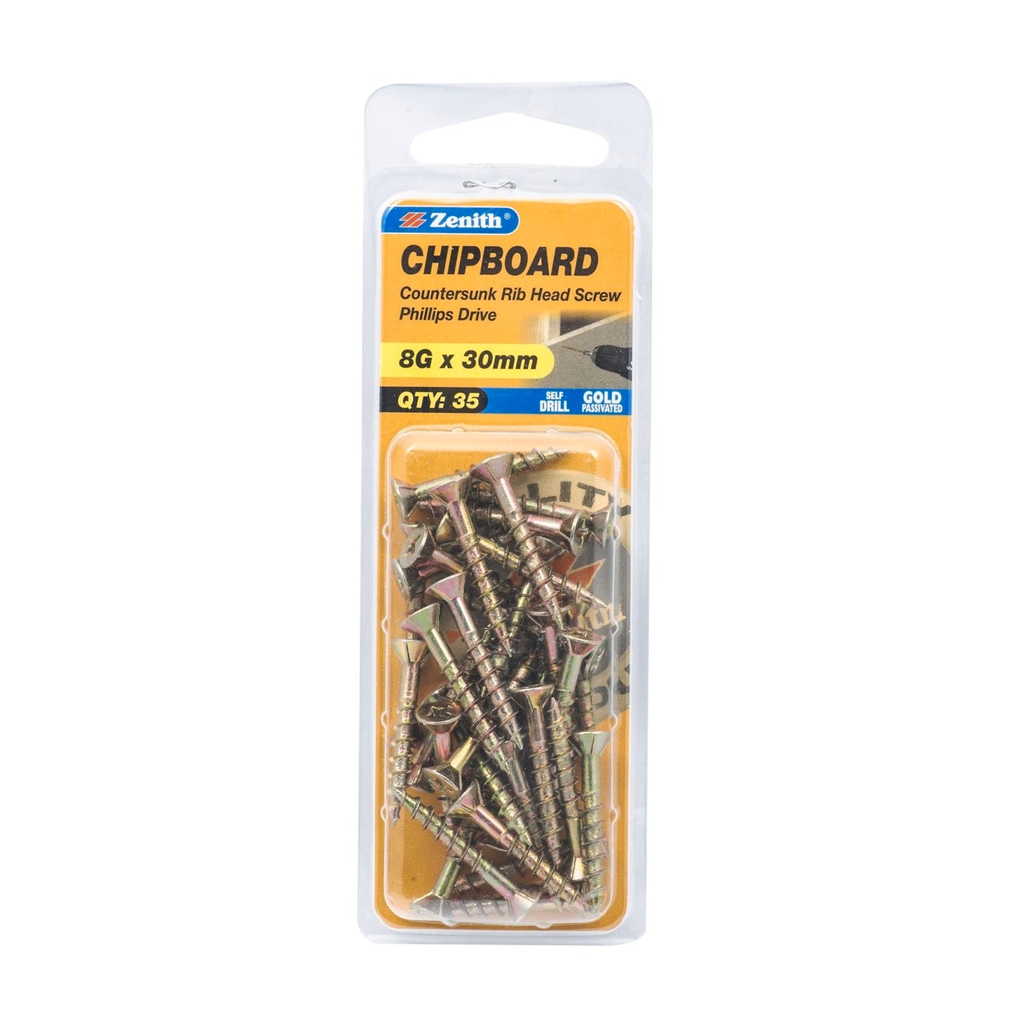 Zenith 8g x 30mm - Gold - 35 Pack