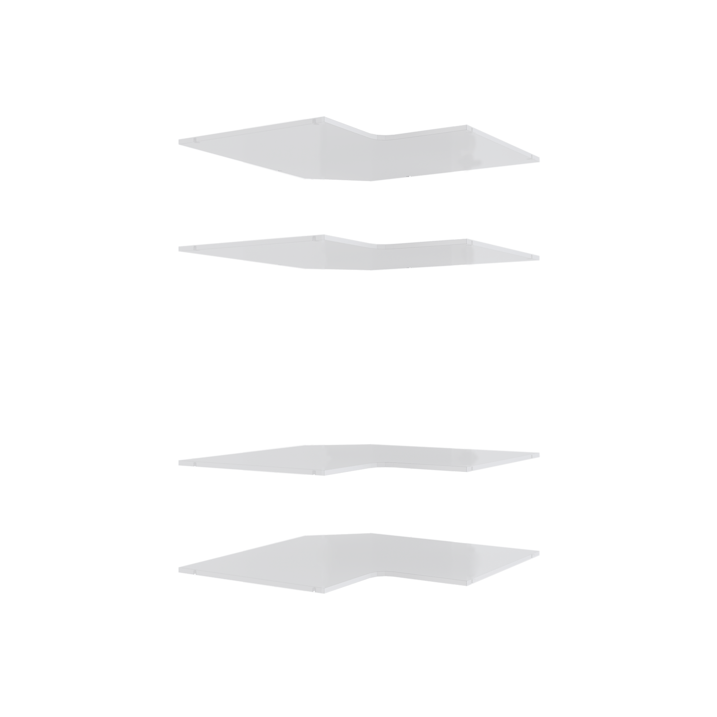 Lugna White 4 Shelf Corner Insert Kit - 900mm x 580mm