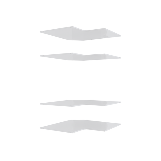 Lugna White 4 Shelf Corner Insert Kit - 900mm x 580mm