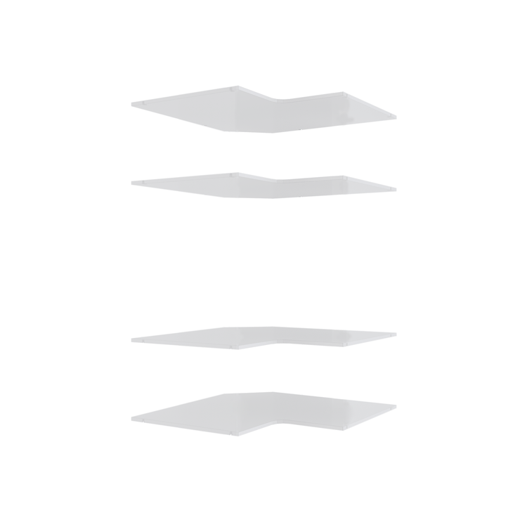 Lugna White 4 Shelf Corner Insert Kit - 900mm x 580mm