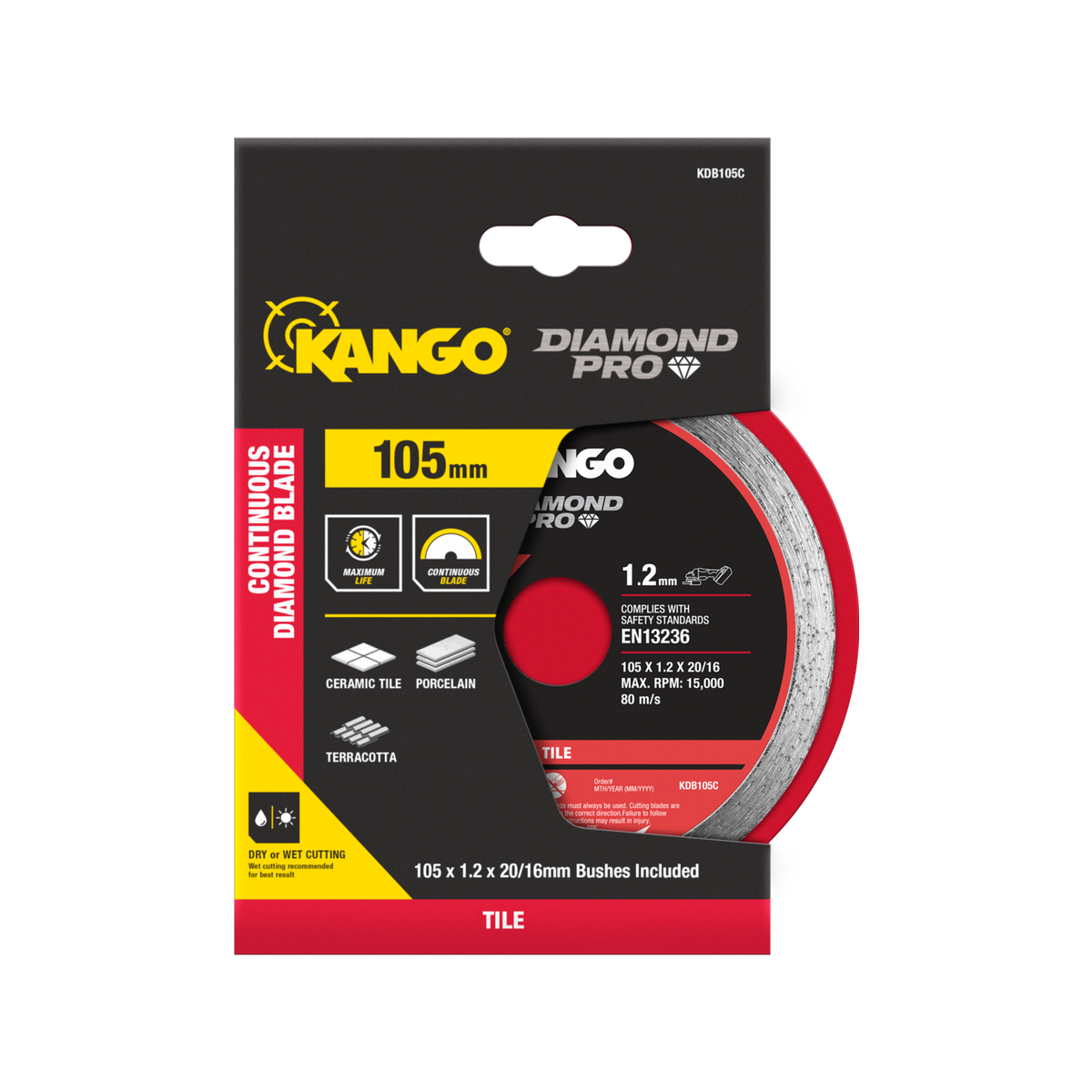 Kango Diamond Saw Blade - 105mm - Continuous Rim - Smooth Cut