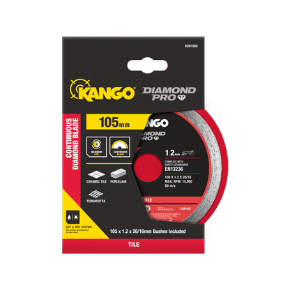 Kango Diamond Saw Blade - 105mm - Continuous Rim - Smooth Cut