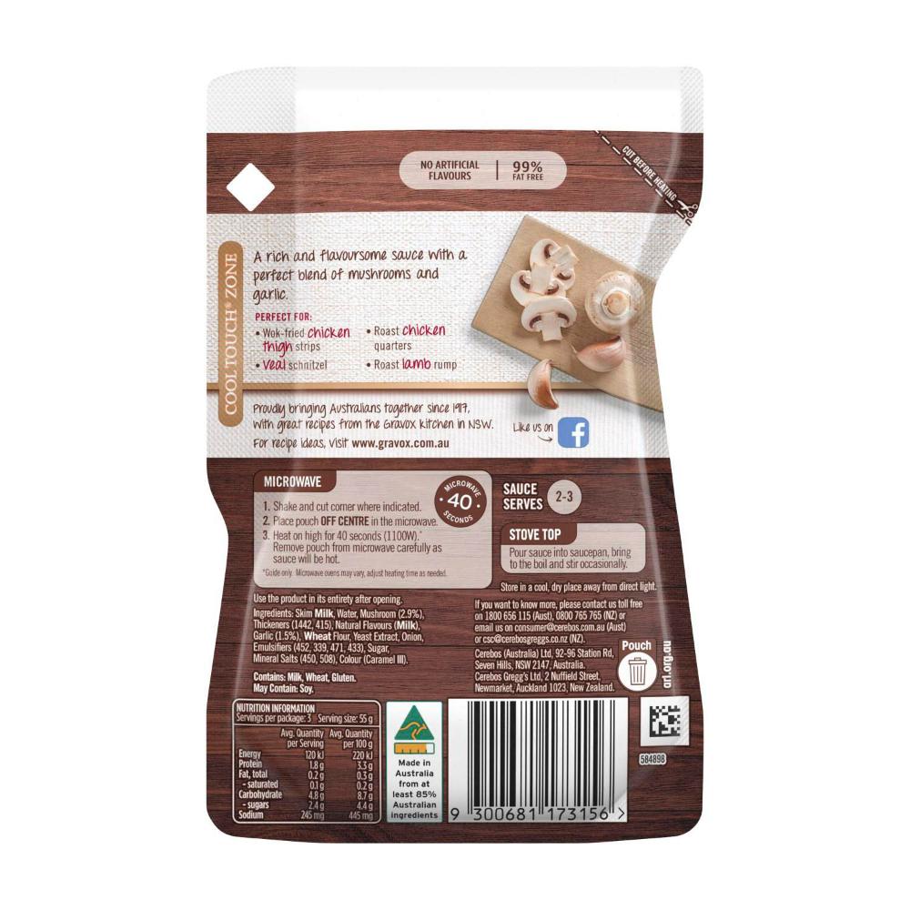 Gravox Mushroom & Garlic Sauce Liquid Pouch - 165g