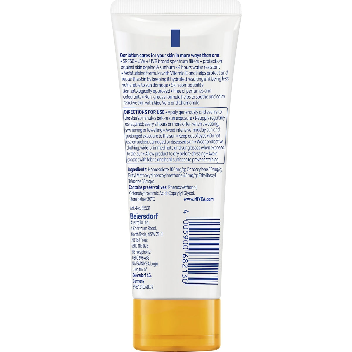 Nivea Spf 50 Sun Sensitive Protect Sunscreen Lotion 100ml