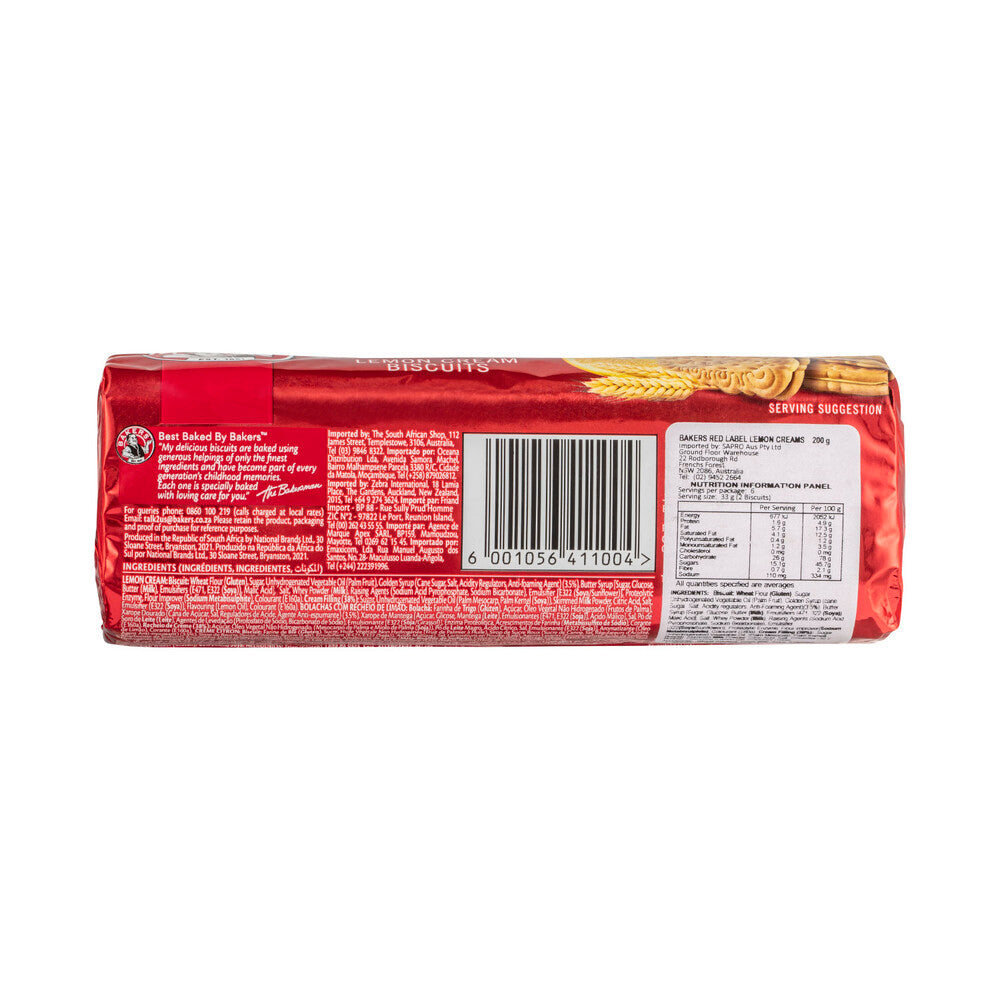 Bakers Lemon Cream Biscuits - 190g
