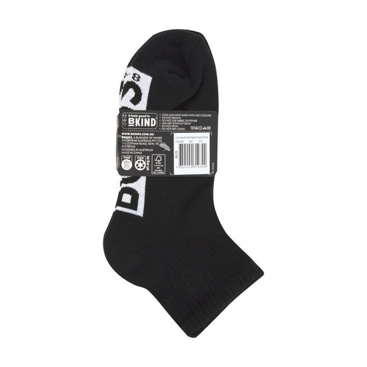 Bonds Womens Cushioned 1/4 Crew Sock Size 3+ - 3 Pack