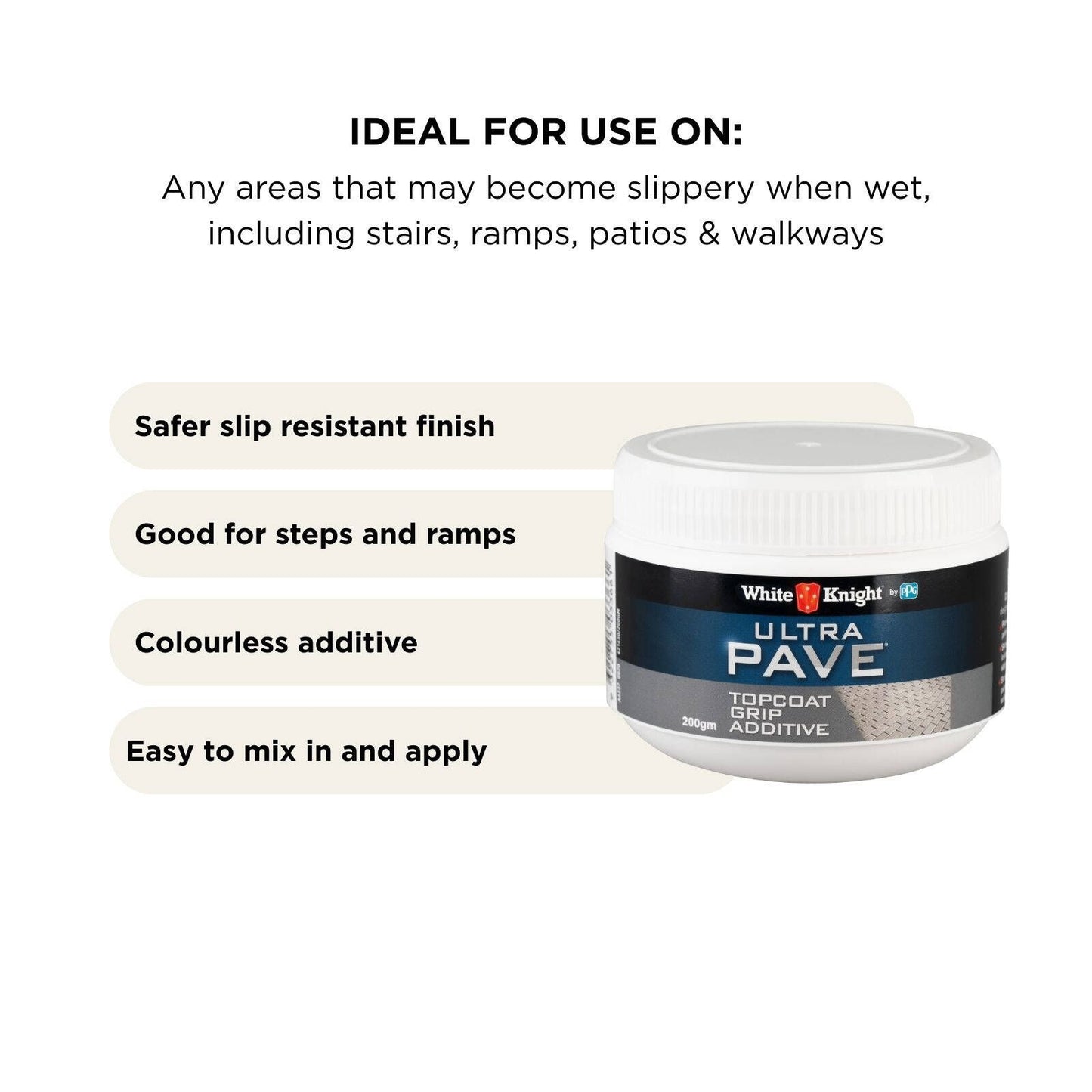 White Knight Ultra Pave Grip Additive - 200g