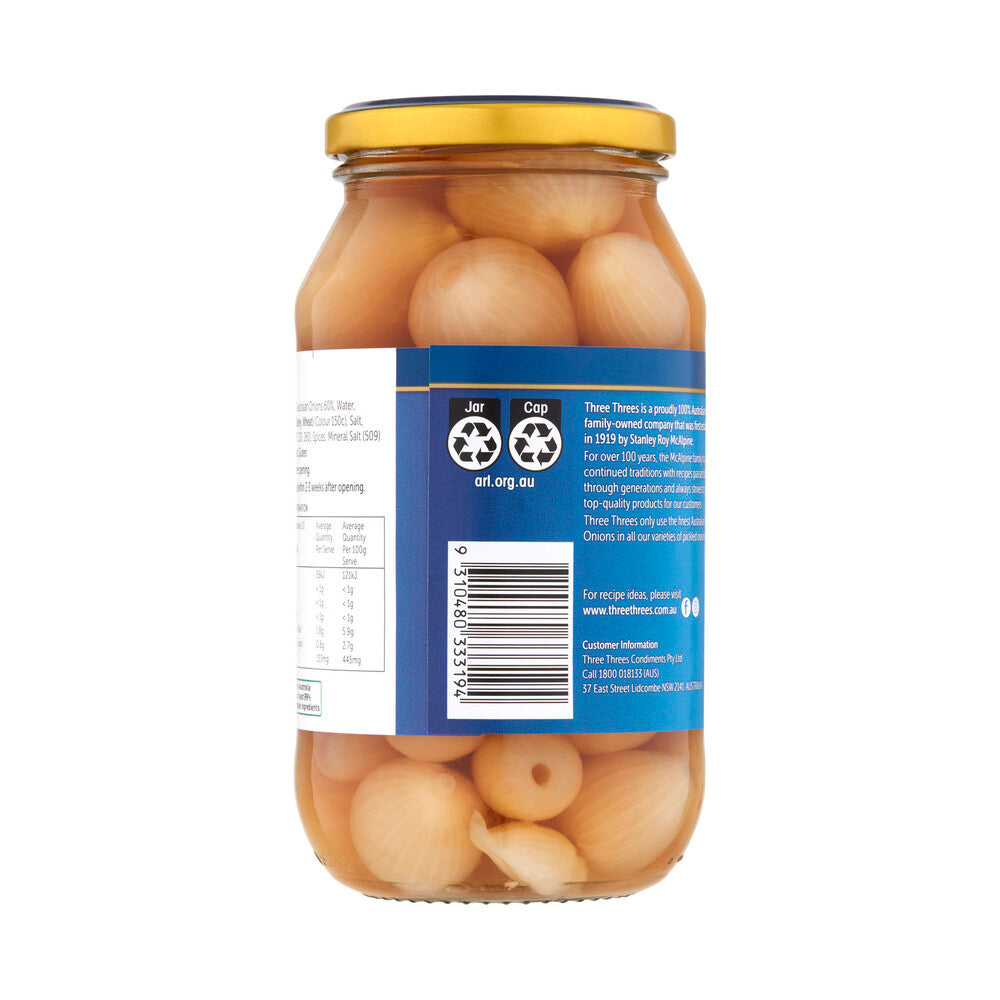 Three Threes Old Style Pickled Onions - 500g