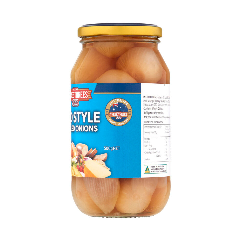 Three Threes Old Style Pickled Onions - 500g