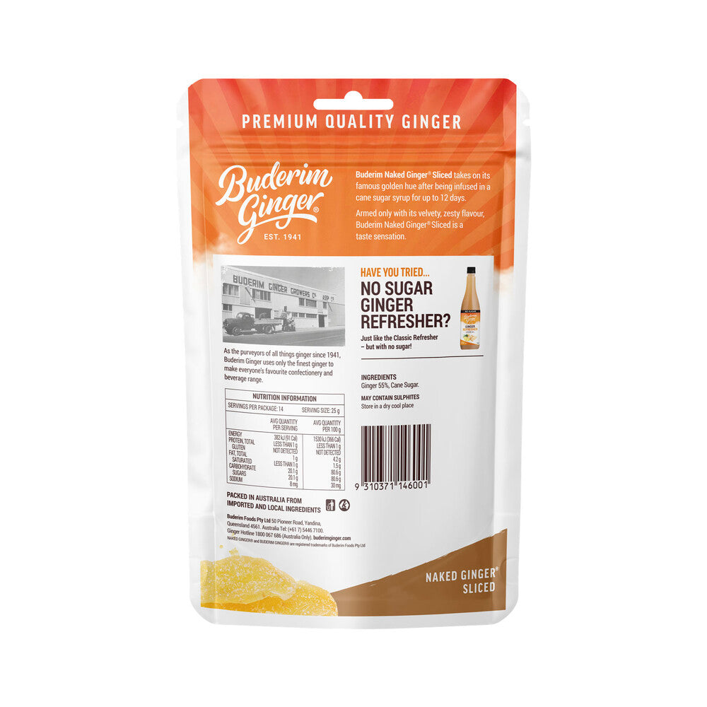 Buderim Naked Sliced Ginger - 350g