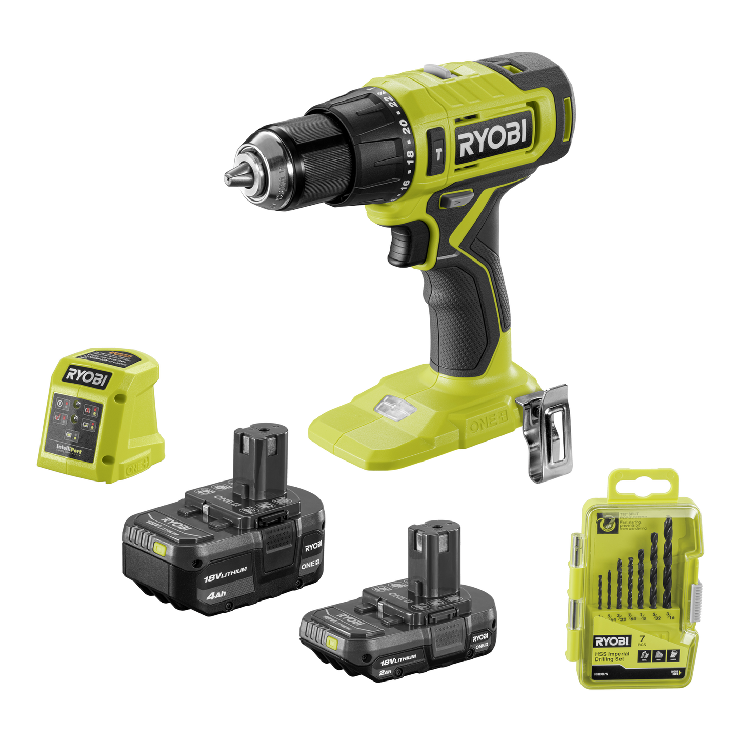 Ryobi Hammer Drill Kit - 18V ONE+ - 2Ah & 4Ah - 13mm