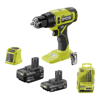 Ryobi Hammer Drill Kit - 18V ONE+ - 2Ah & 4Ah - 13mm