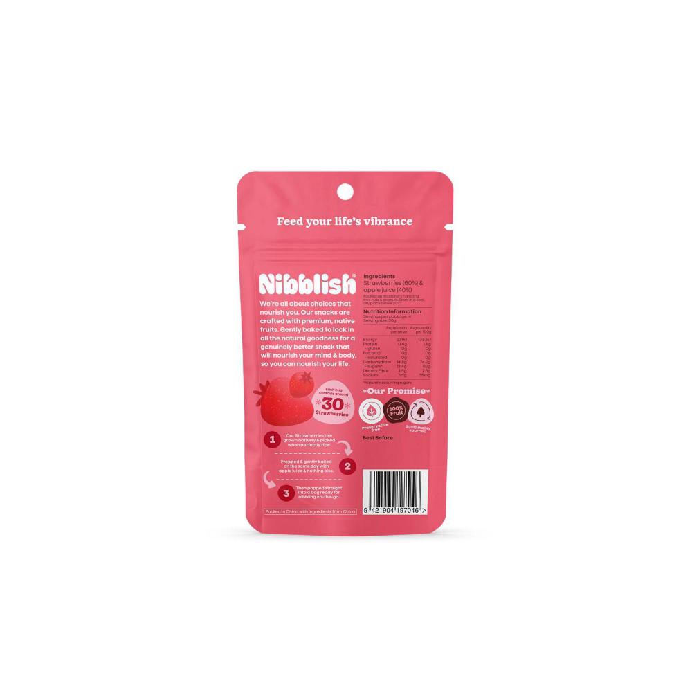 Nibblish Gently Baked Strawberry - 80g