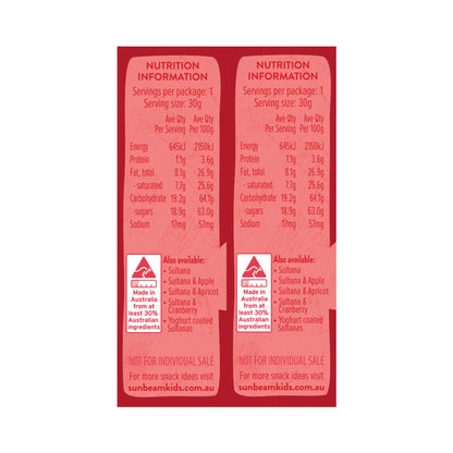 Sunbeam Strawberry Yoghurt Covered Sultanas 6x30g