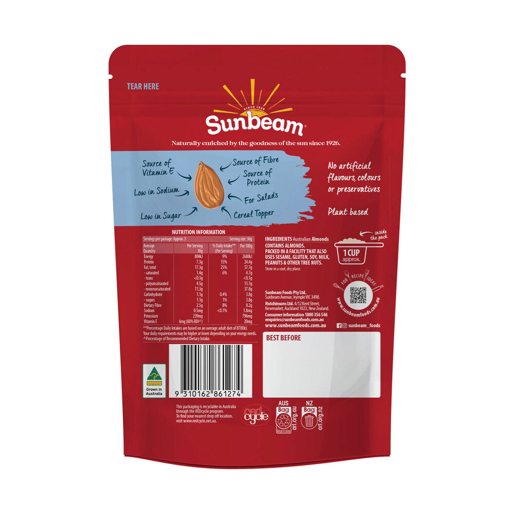 Sunbeam Australian Nuts Slivered Almonds - 100g