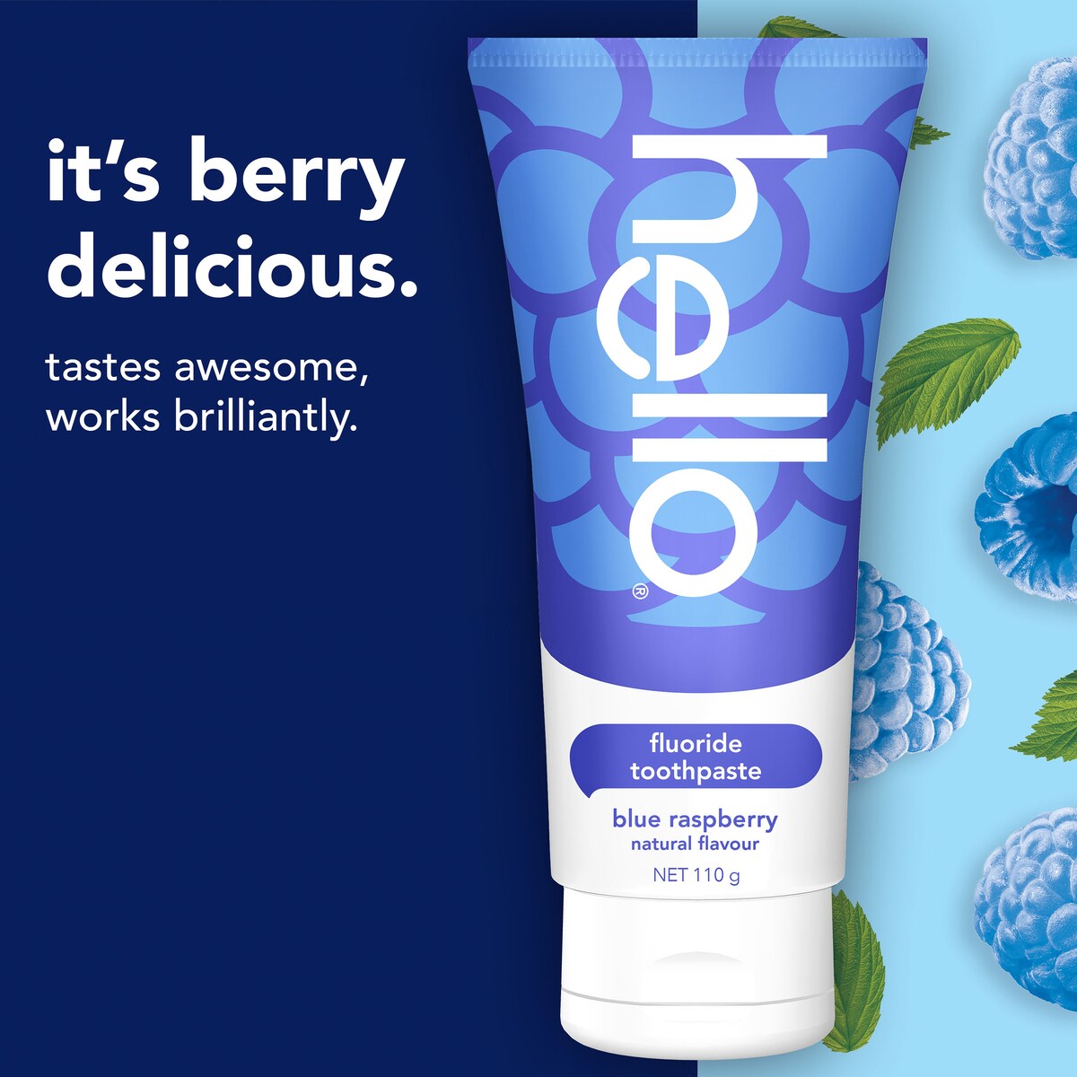 Hello Flouride Toothpaste Blue Raspberry 110g