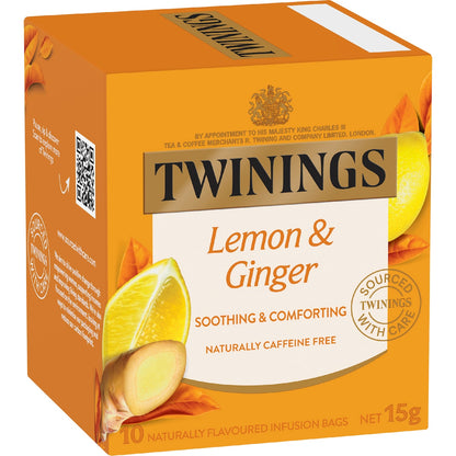Twinings Lemon & Ginger Tea Bags 15g X 10 Pack