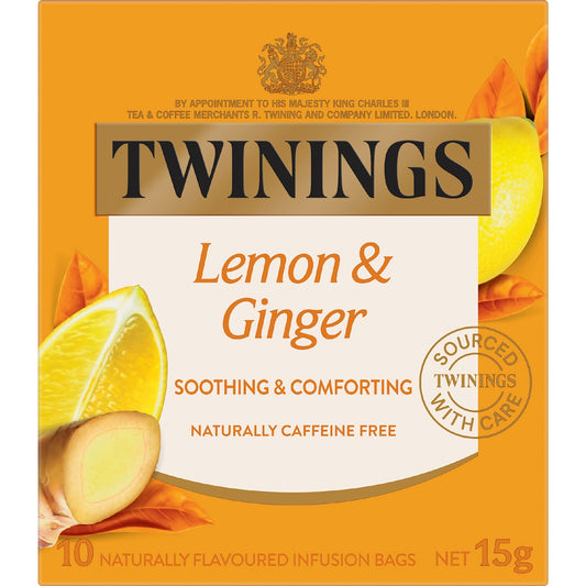 Twinings Lemon & Ginger Tea Bags 15g X 10 Pack