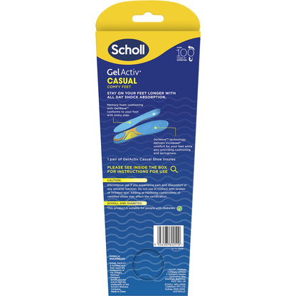 Scholl Gel Activ Casual Insoles Large Pair Each