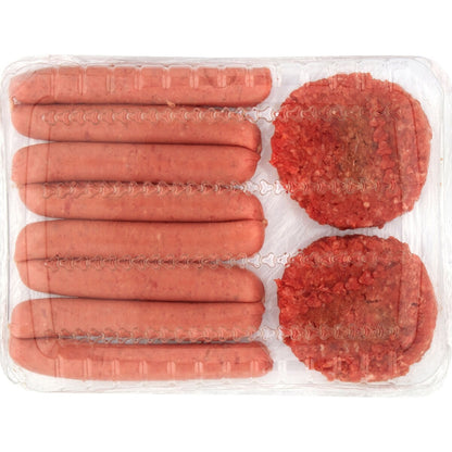 Market Value Bbq Pack 8 Sausages & 4 Burgers 1kg