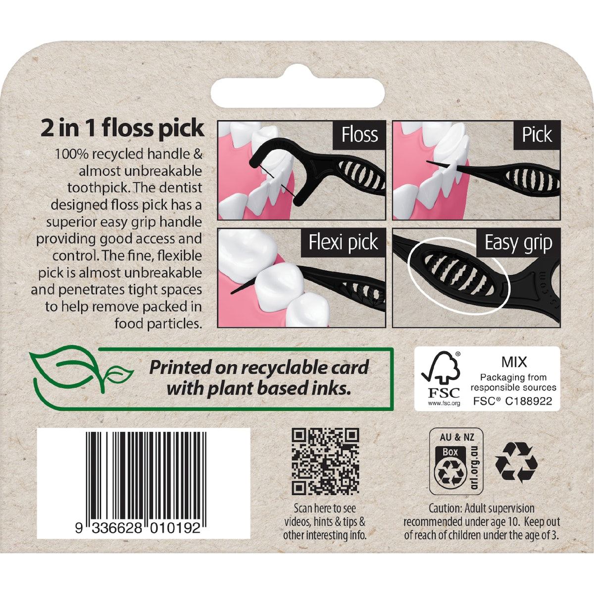 Piksters Supagrip Eco Floss Picks 100 Pack
