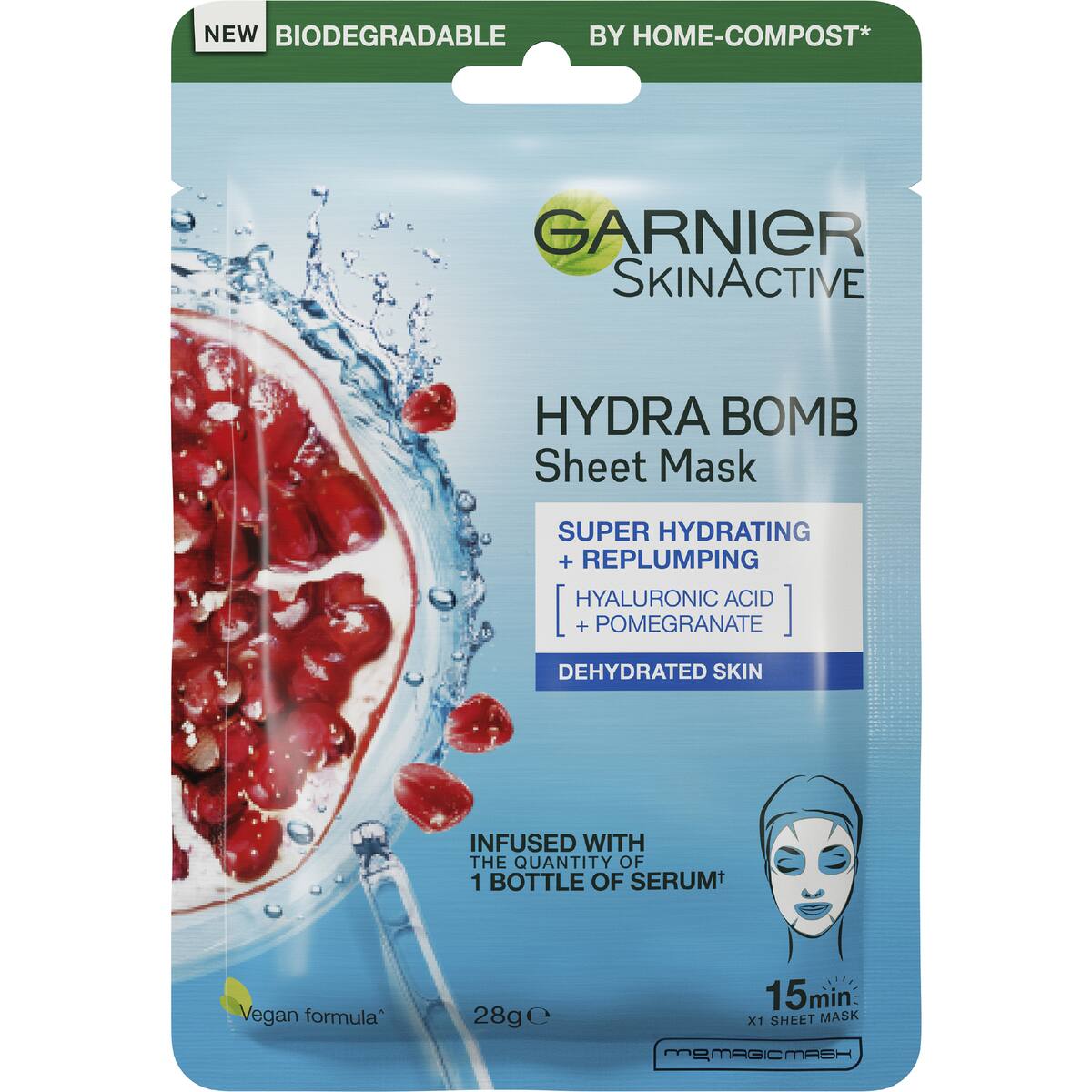 Garnier Skin Active Hydra Bomb Sheet Face Mask Pomegranate Each