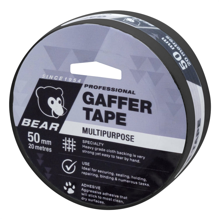 Bear Multipurpose Gaffer Tape Black 50mm x 20m