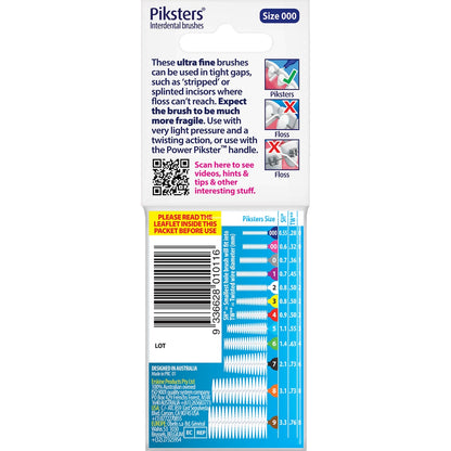 Piksters Interdental Brushes Size 000 10 Pack