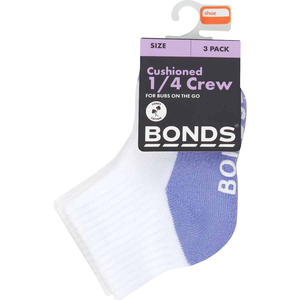 Bonds Logo 1/4 Crew Size 6-12m & 1-2y 3 Pack