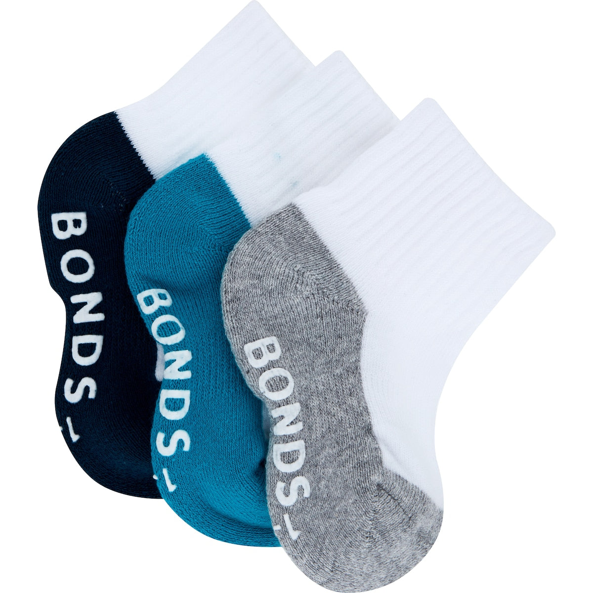Bonds Logo 1/4 Crew Size 6-12m & 1-2y 3 Pack
