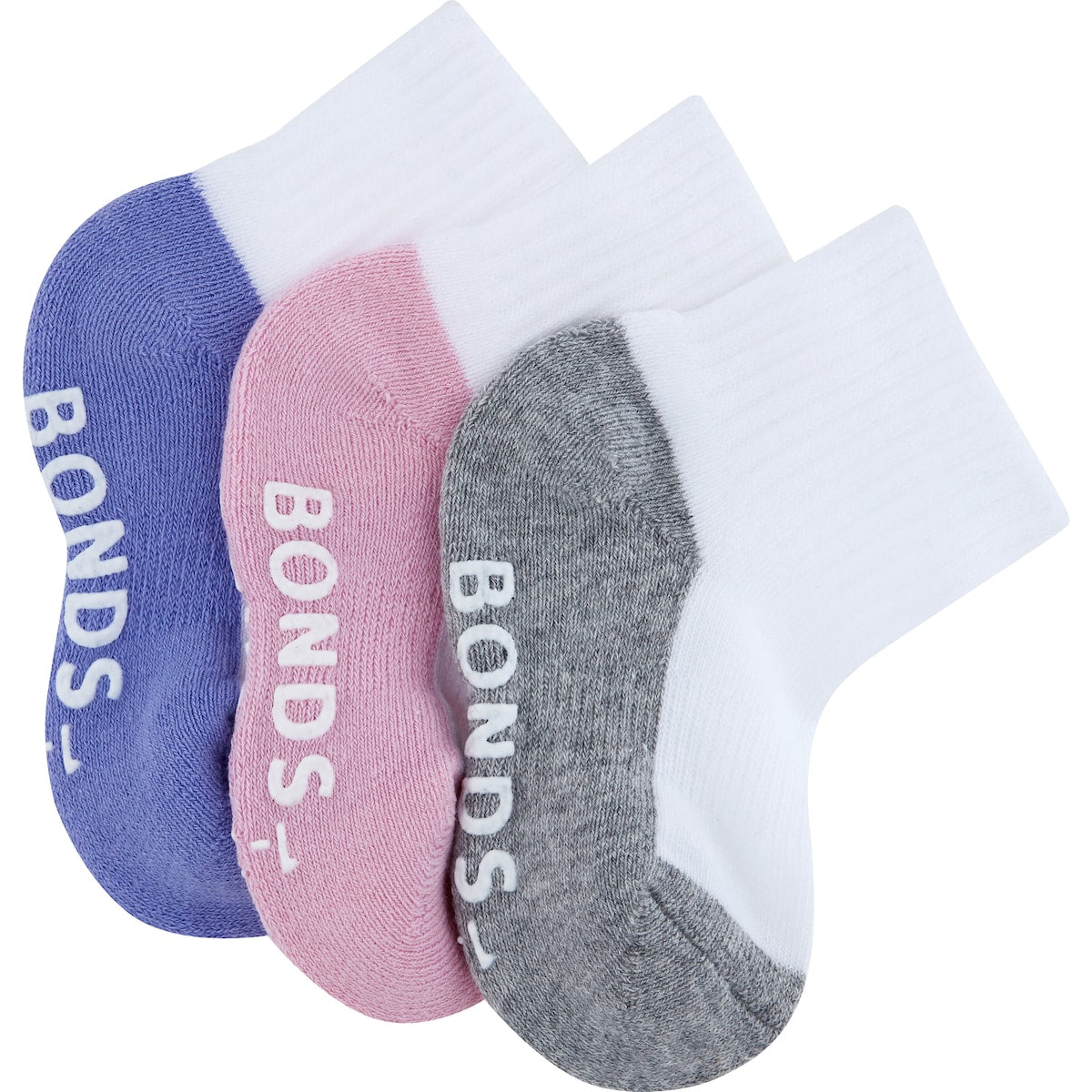 Bonds Logo 1/4 Crew Size 6-12m & 1-2y 3 Pack