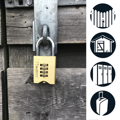 Master Lock 50mm Brass Resettable Combination Padlock - Weather Resistant