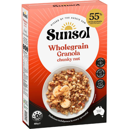 Sunsol Wholegrain Granola Chunky Nut 450g