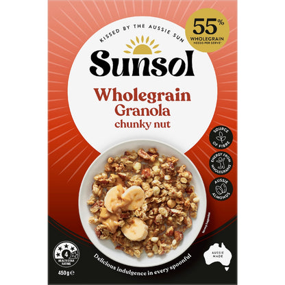 Sunsol Wholegrain Granola Chunky Nut 450g