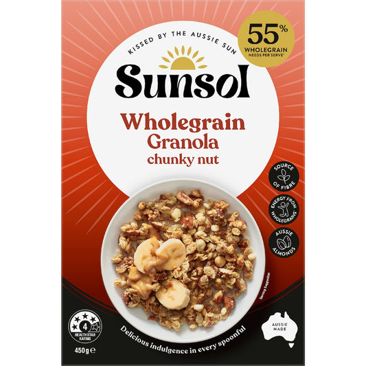 Sunsol Wholegrain Granola Chunky Nut 450g