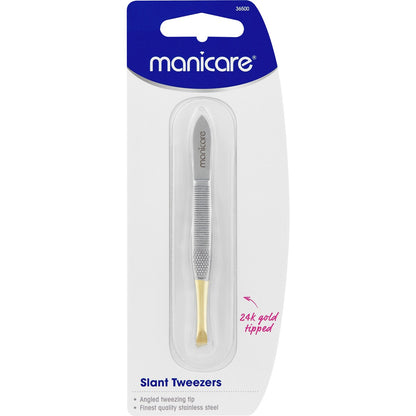 Manicare Slant Tweezer Gold Tipped Each