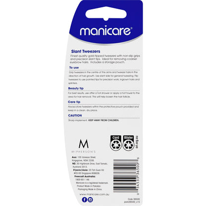 Manicare Slant Tweezer Gold Tipped Each