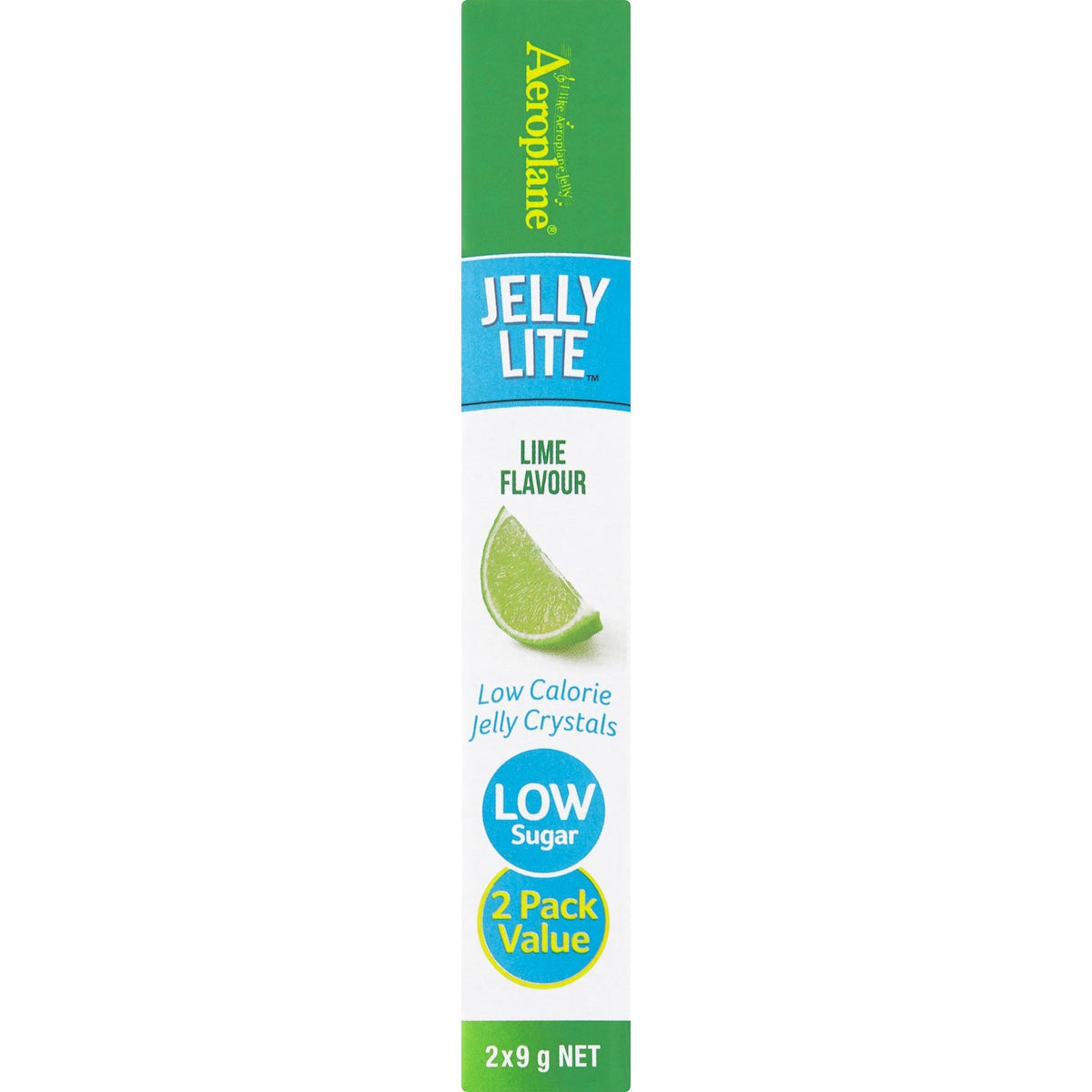 Aeroplane Jelly Lite Crystals Lime 9g X 2 Pack