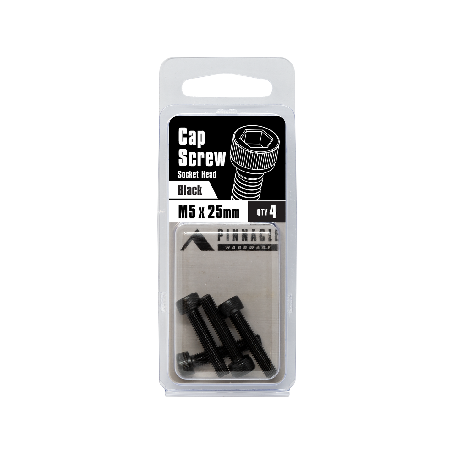 Pinnacle Black Oxide Socket Head Cap Screw - M5 x 25mm - 4 Pack