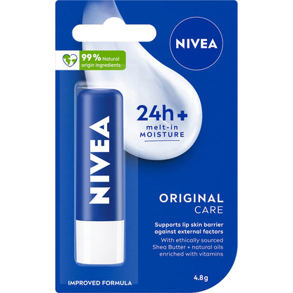 Nivea Lip Original Moisturising Lip Balm For Dry & Cracked Lips 4.8g