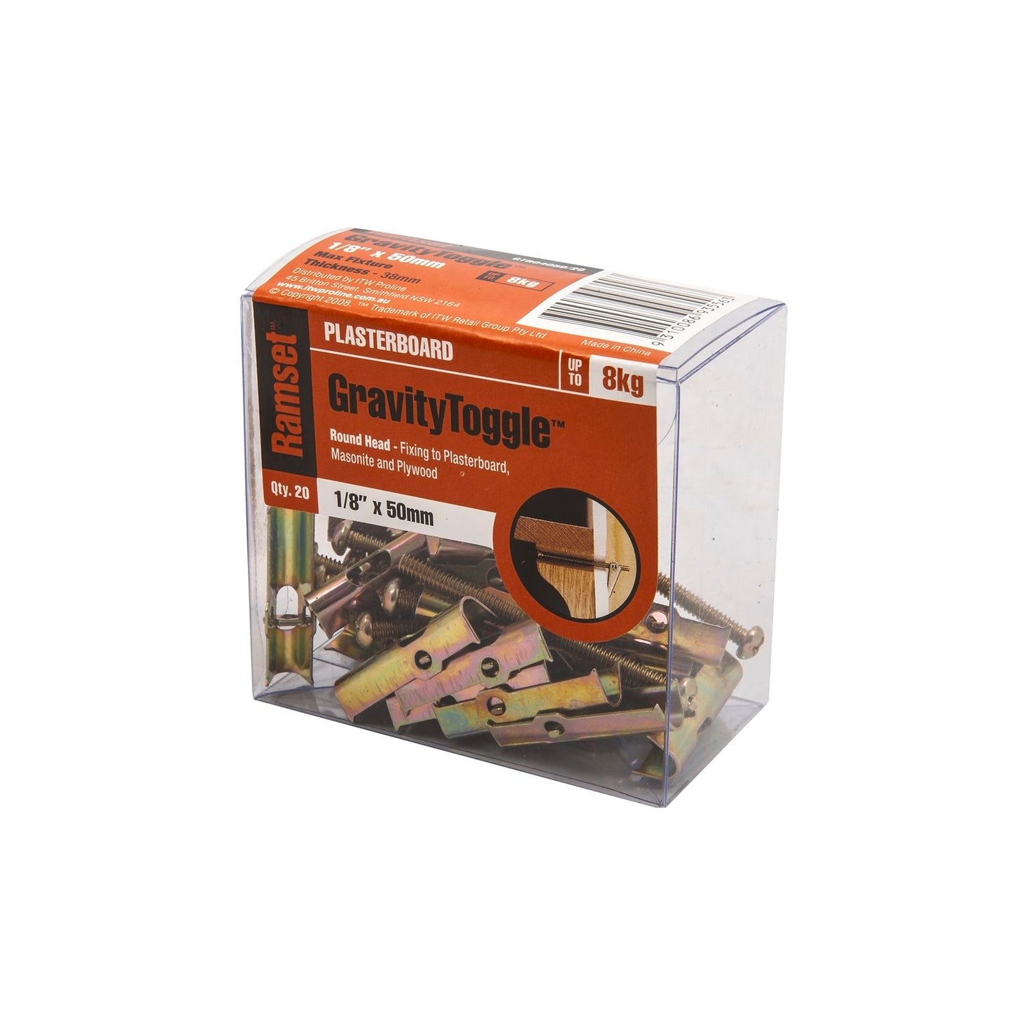 Ramset Gravity Toggle - 1/8" x 50mm - 20 Pack