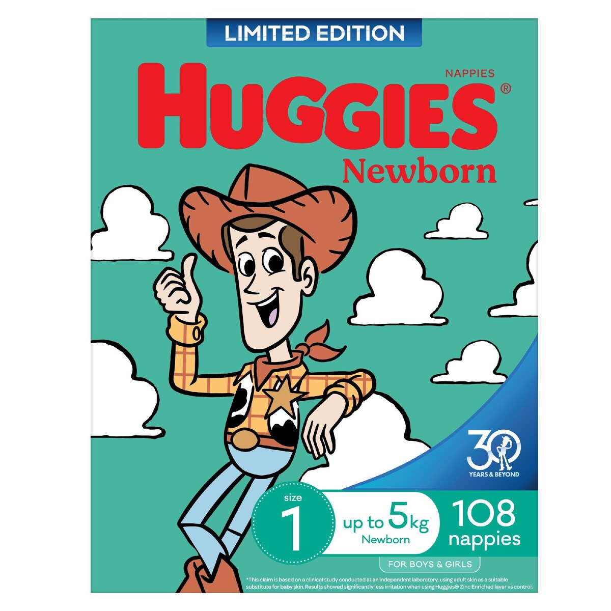 Huggies Newborn Nappies Size 1 (up To 5kg) 108 Pack