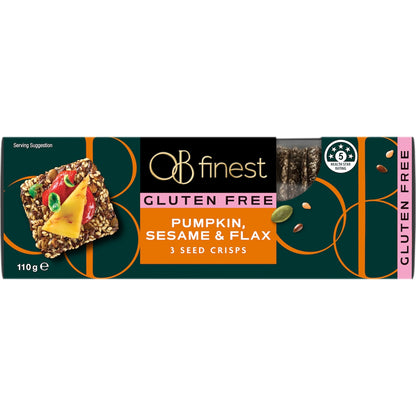 Ob Finest Pumpkin Sesame & Flax Seed Crisps 110g