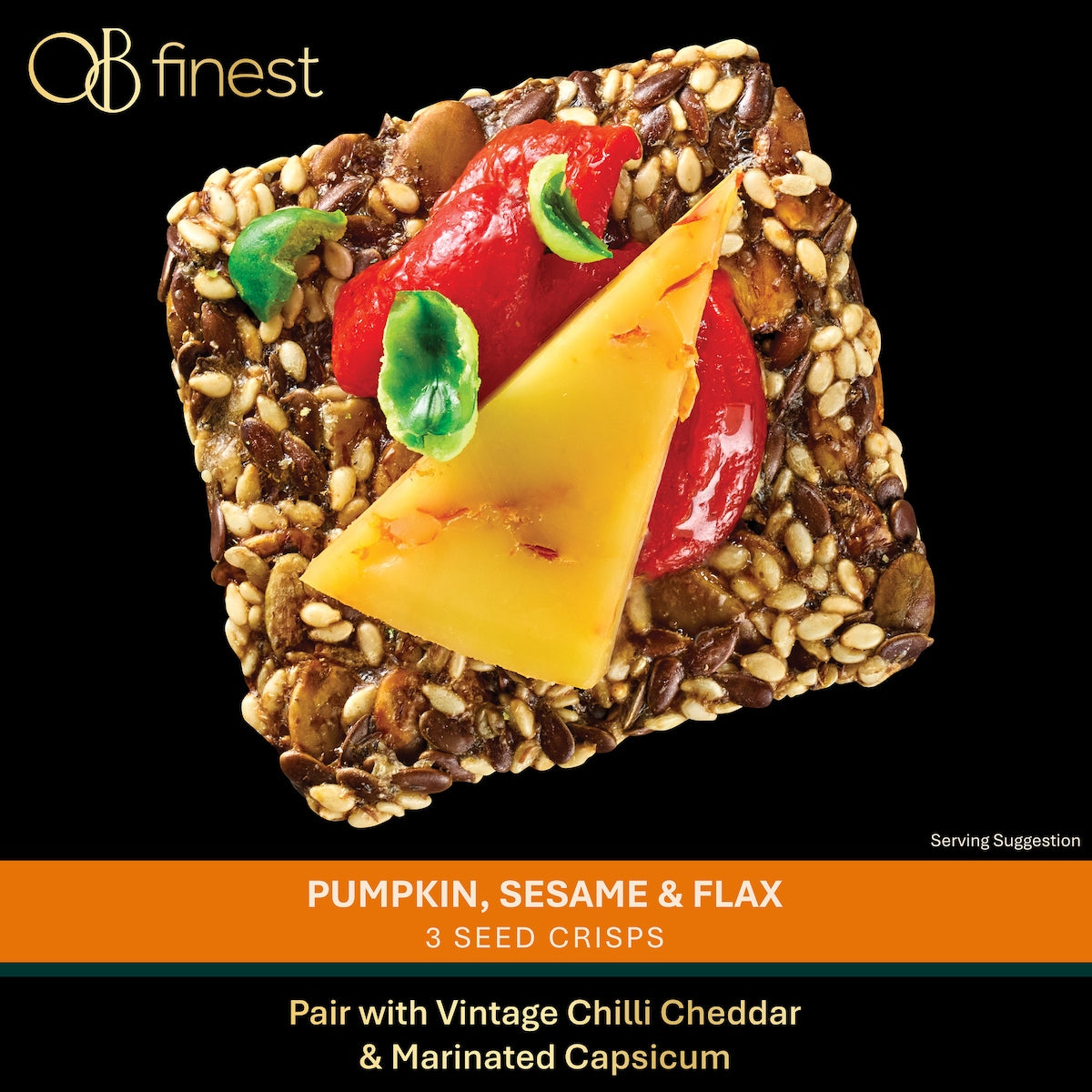 Ob Finest Pumpkin Sesame & Flax Seed Crisps 110g