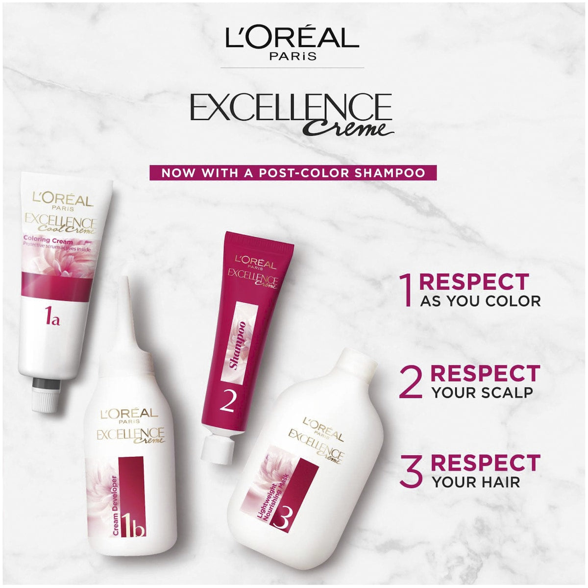 Loreal Paris Excellence Creme Hair Colour 1 Black Each
