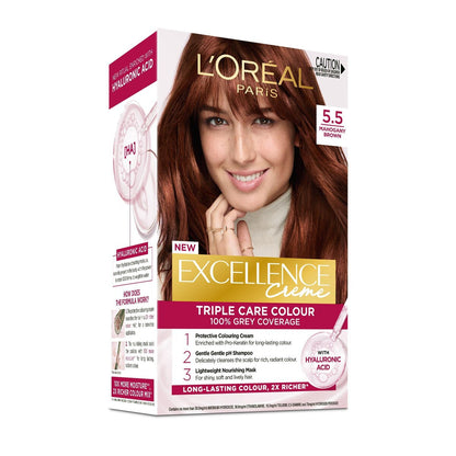Loreal Excellence Creme Hair Colour 5.5 Mahogany Brown Each