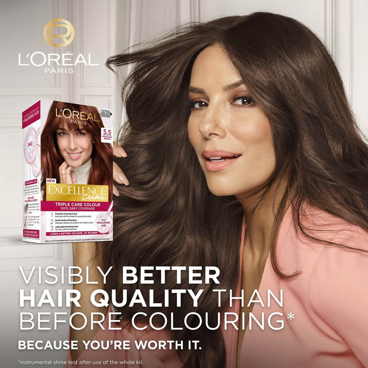 Loreal Excellence Creme Hair Colour 5.5 Mahogany Brown Each