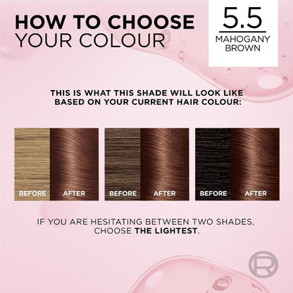 Loreal Excellence Creme Hair Colour 5.5 Mahogany Brown Each